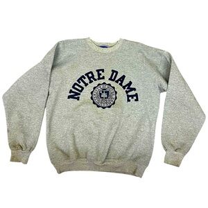Vintage University Notre Dame Sweat-shirt à capuche Pull Fighting Irish Patch Logo Bleu Petit